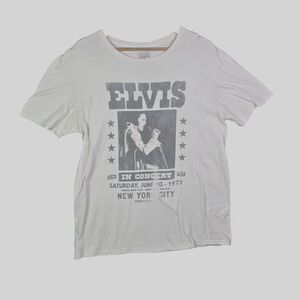 Elvis Concert Graphic Tee White L